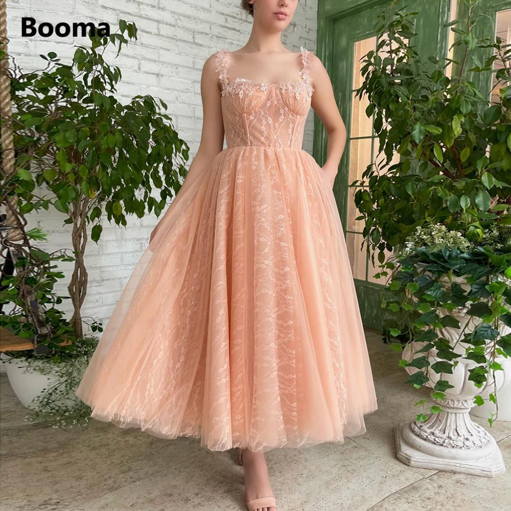 Lace Peach Prom Dresses 2022