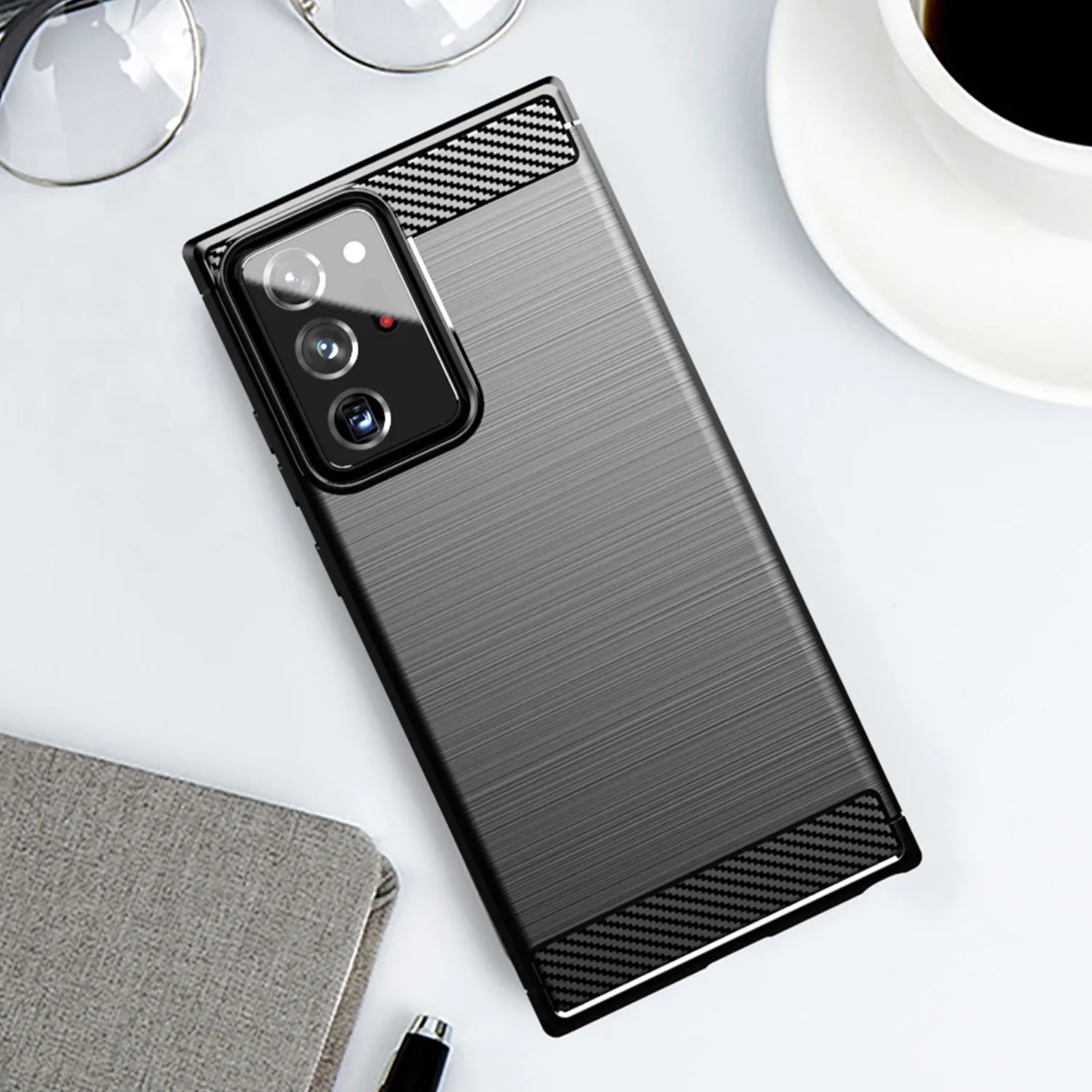 Luxury Shockproof Matte Carbon Fiber Case for Samsung Galaxy Note 20 Ultra