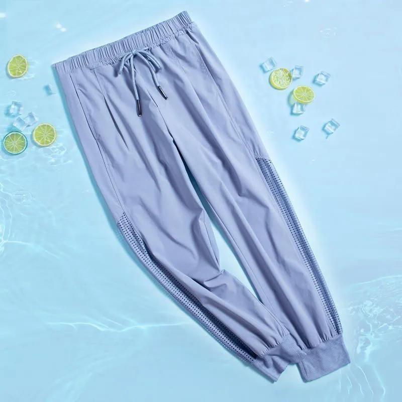 Female Solid Color Fashion Elastic Drawstring Sports Pants Simplicity Casual Hollow Out Cropped Pants Summer Women's Clothing
