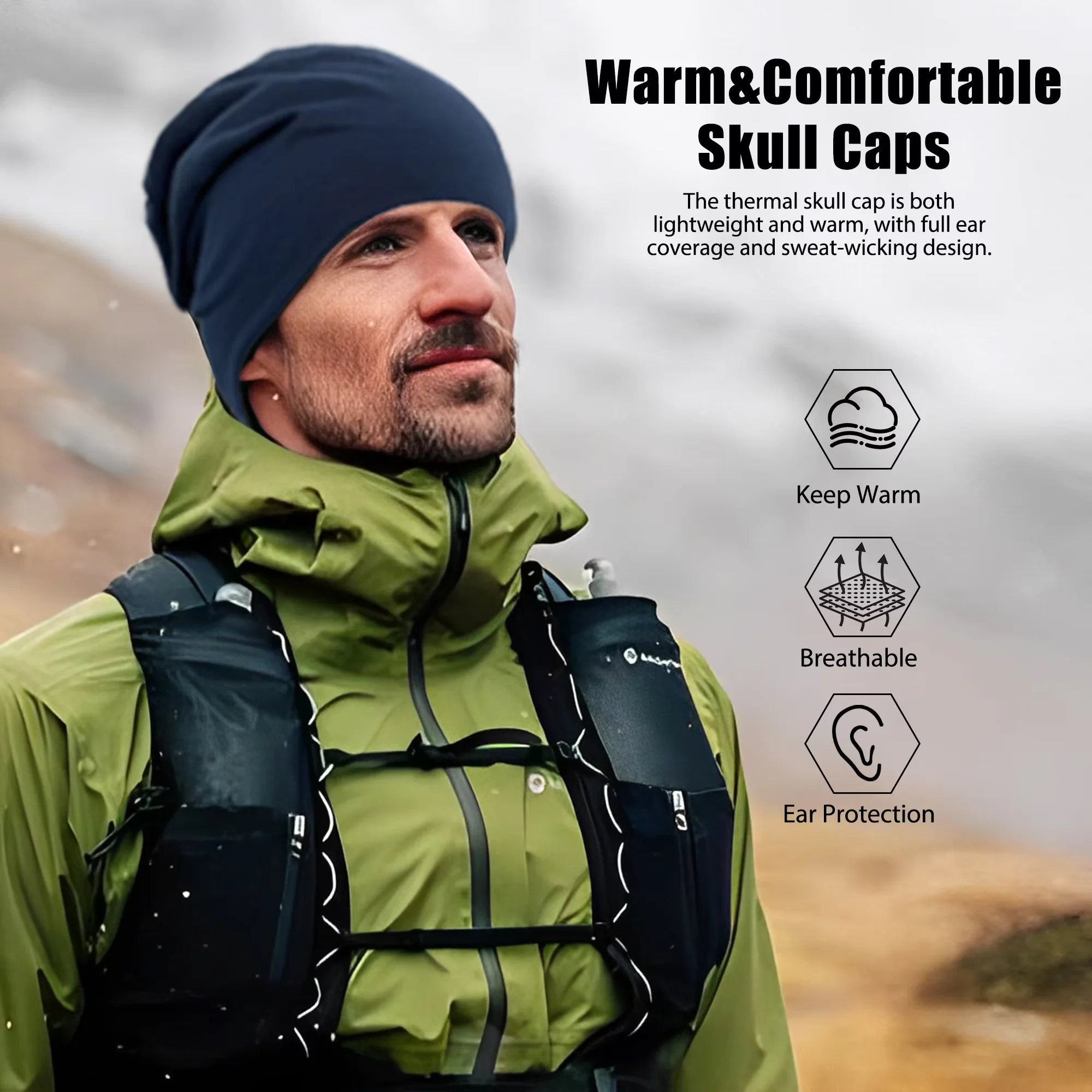 Classical Men's Autumn Winter Hats Solid Color Hip-pop Skullies Female Male Crochet 1PCS
