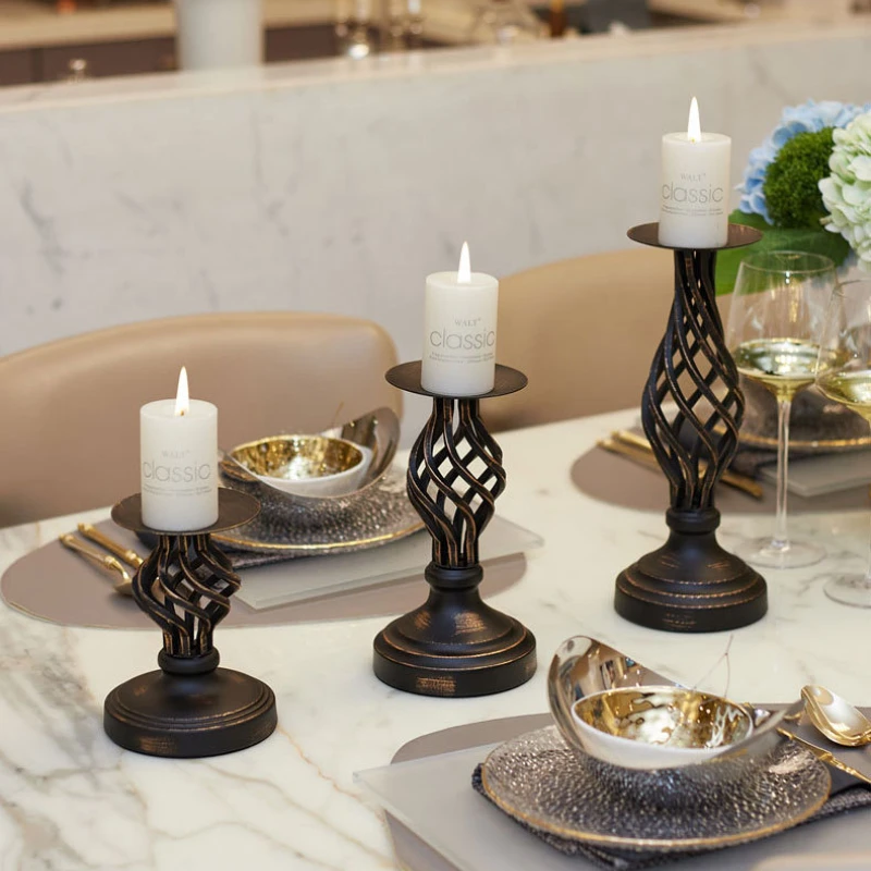 Retro Hollowed Candlestick Holder for Valentine's Day Wedding Decor