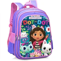 Children Gabby's Dollhouse Kindergarten Backpack Cartoon Gabby Cats Backpack School Bags Kids Anime Bookbag Girls Small Rucksack 3