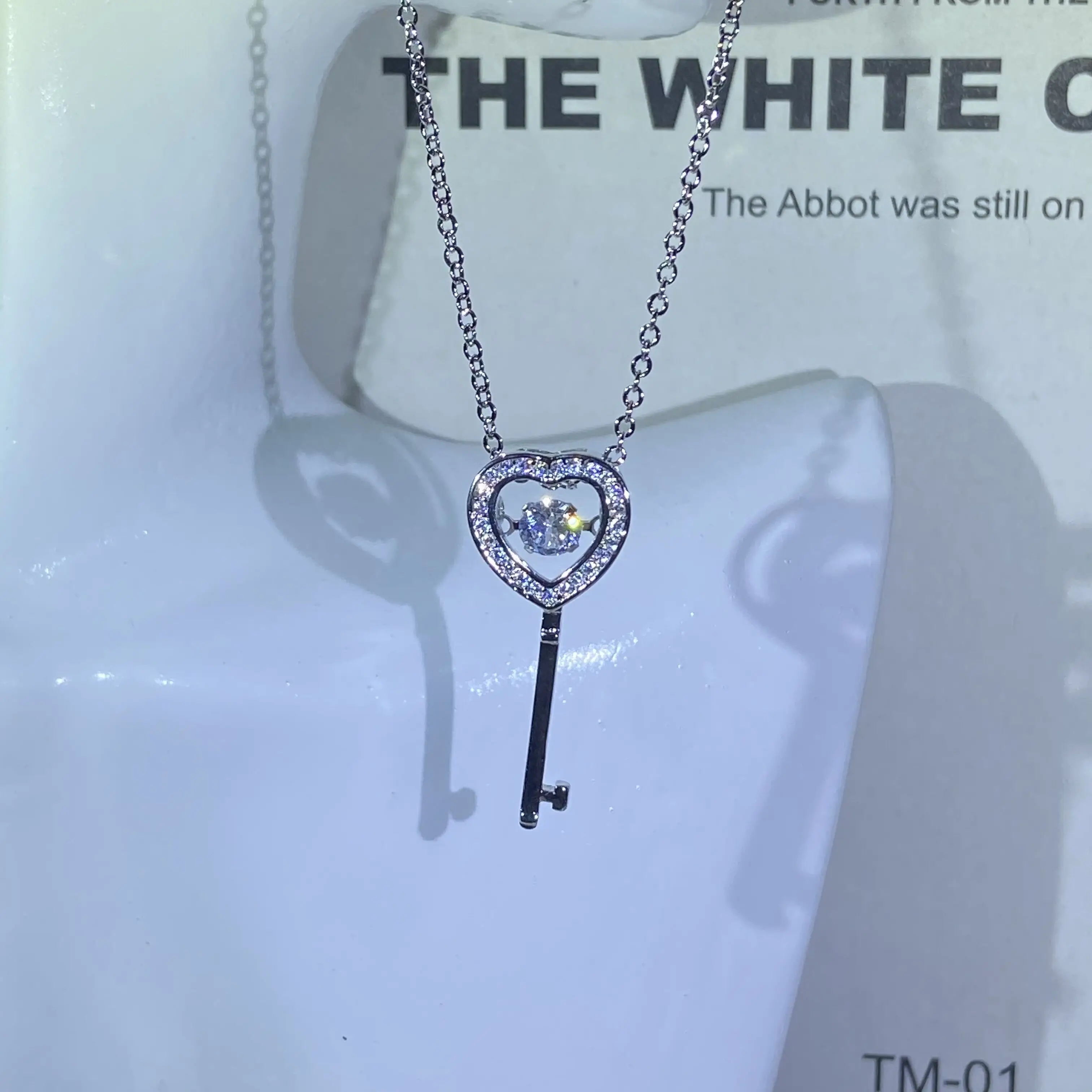 

2022 NEW Fashion Key Heart-ShapePendant Necklace For Women Wedding Accessories Fancy Good Female Party Gift Jewelry