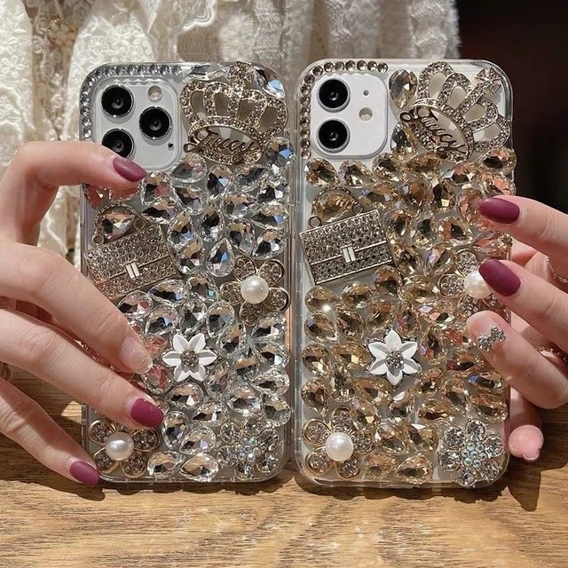 Luxury Bling 3D Bee Case For iPhone 15 PRO Max 11 12 PRO XS XR Love Heart  Square Phone Cover for iphone 13 PRO MAX 7 8 14 Plus