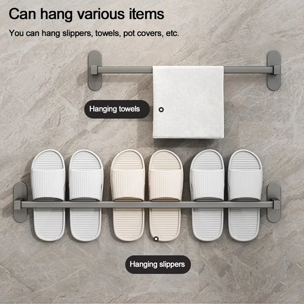 Description Picture 6 of itemCreative Slipper Rack Household Wall-mounted Toilet Towel Bar Bathroom Indoor Shoe Storage Shelf Holder Space-saving
