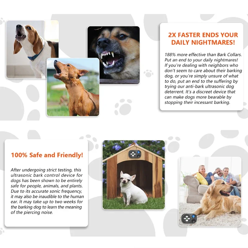 2025 New Ultrasonic Barking Stop Device, Dog Driving Device, Noise Prevention Training Device, Automatic Dog Barking Stop Device