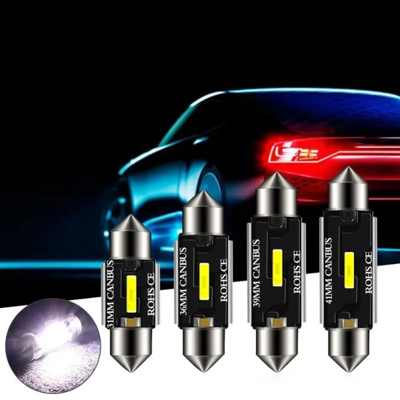 

10 шт., лампа заднего света C5W, CSP 1860 1SMD, лампа Canbus 31 мм, 36 мм, 39 мм, 41 мм