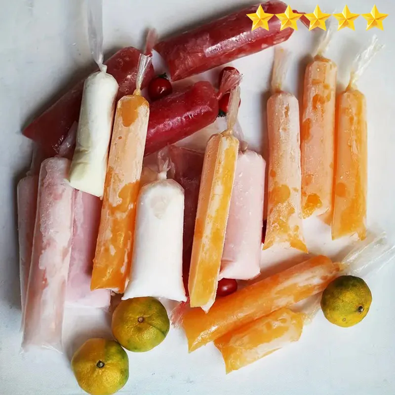 Ice Mold Ice Cream Molds 100pcs Disposable Ice Popsicle Mold Bags Ice Pop Bags Healthy Snacks Yogurt Sticks Candy