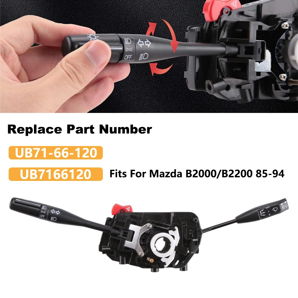 Turn Signal & Headlight Combination Switch For 1985-1994 Mazda B2000/B2200 Pickup - UB71-66-120