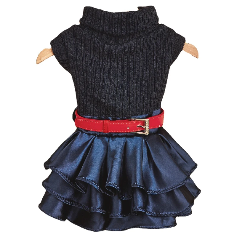 

Dog Skirt Dress Dog Clothes Sweater Autumn And Winter Pet Supplies Set Dog Dresses Customizable