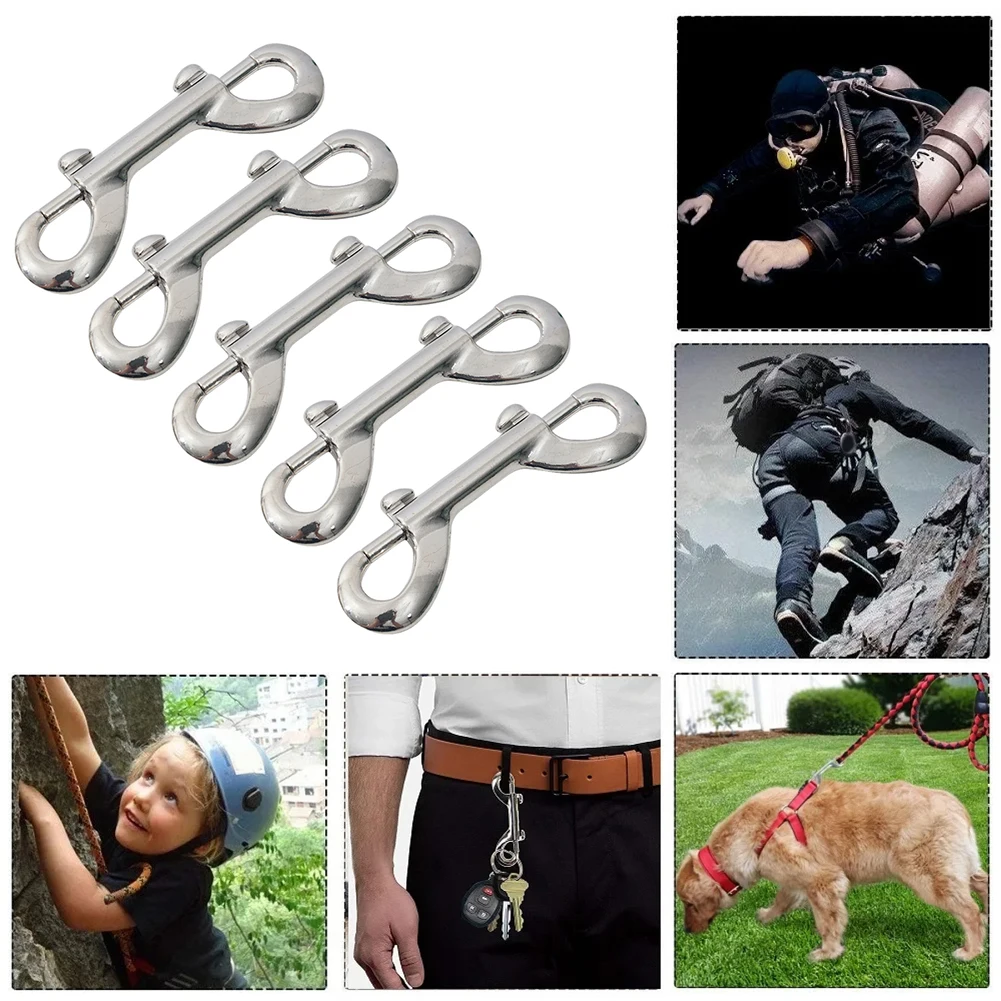 Description Picture 5 of item5PCS Scuba Diving Double End Bolt Snap Hook Clips 316 Stainless Steel Trigger Snaps Metal Clips B-Shape Spring Hook