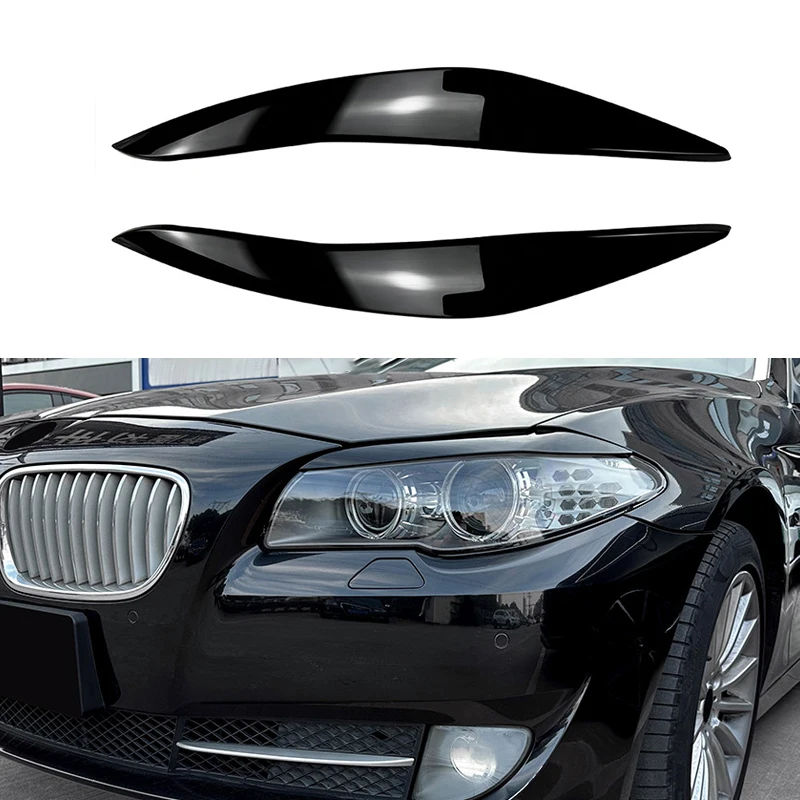 

Car Headlight Eyebrow Eyelid Lamp Light Eyebrows Gloss Black For BMW 5 Series F10 F11 F18 535i 525i 520i 530i 11-17 Accessories