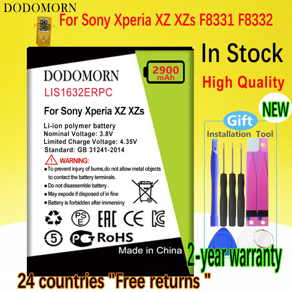 

DODOMORN LIS1632ERPC Battery For Sony Xperia XZ XZs F8331 F8332 Smartphone/Smart Mobile phone High Quality +Tracking Number