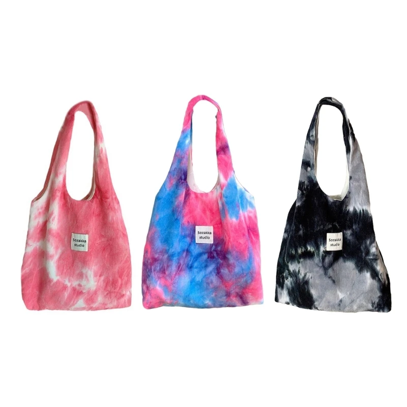 

Unique Tie Dyed Tote Bag Fashionable Design Reusable Shoulder Bags for Female Adventurers E74B