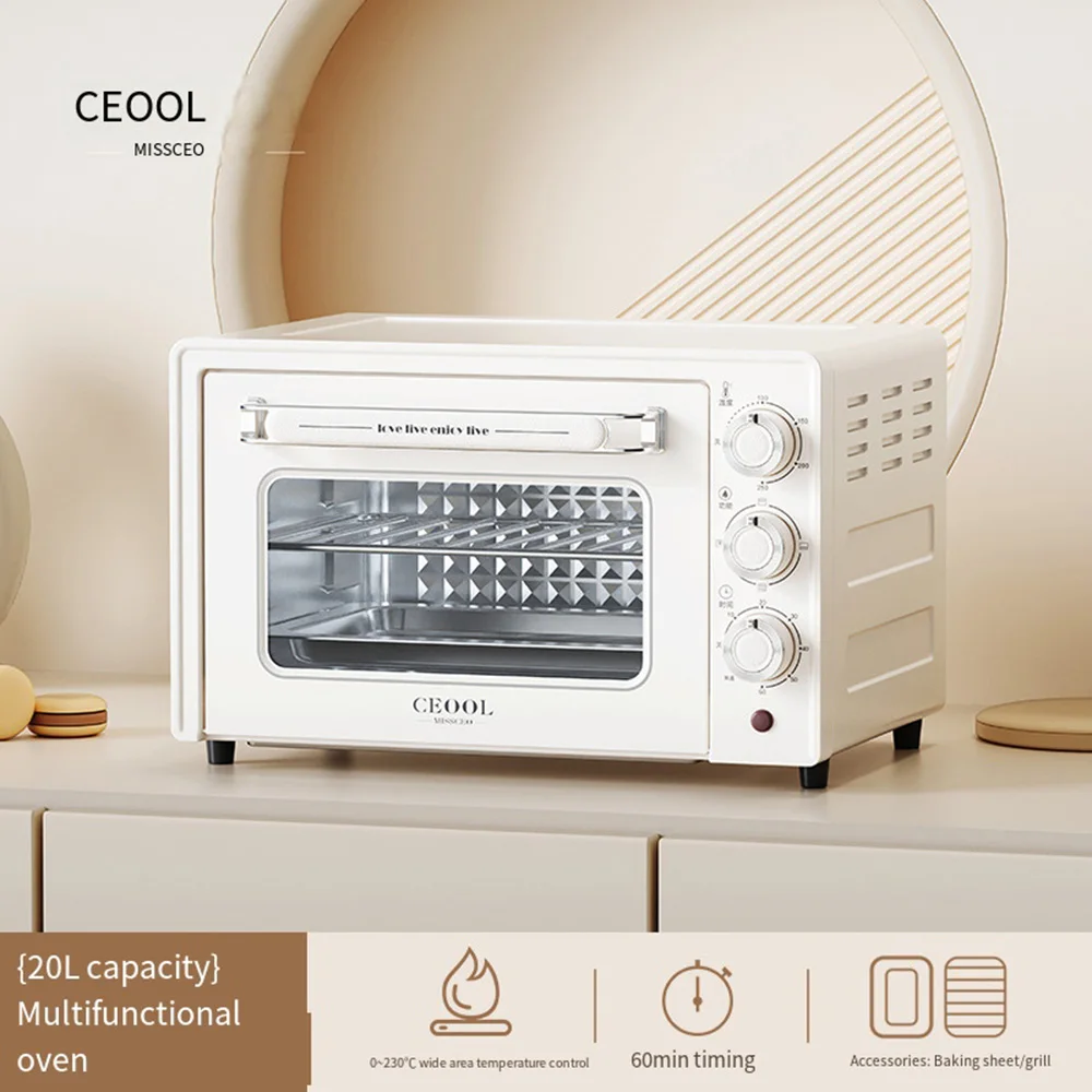 10L 20L Smart Pizza Electric Oven Kitchen 1400W Multifunctional Microwave Mini-oven Household Durable Timing Baking BBQ Bread 6