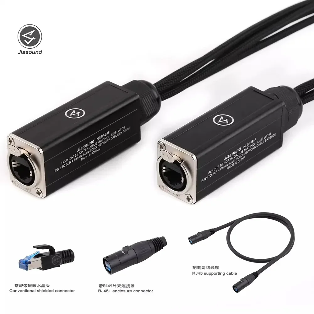 XLR Cable 4 Channel 3 Pin Audio Network XLR Cable for Stage Sound Lighting and Recording Studio Male and Female To RJ45 Ethercon DMX512