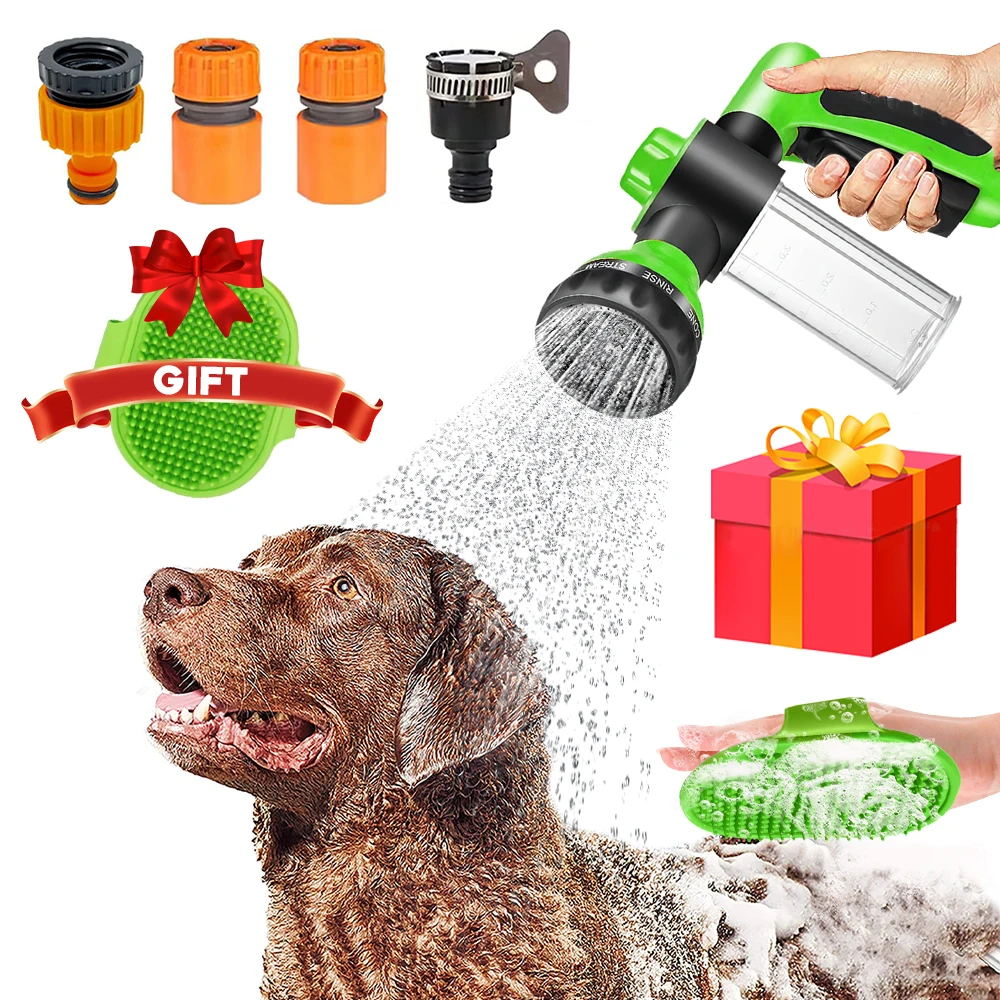 Bath Showerhead Dog Shower Gun 8 Mode Bath Brush Foam Sprayer Garden Bathroom Showers Cleaner Tool For Pet Dogs Accessories