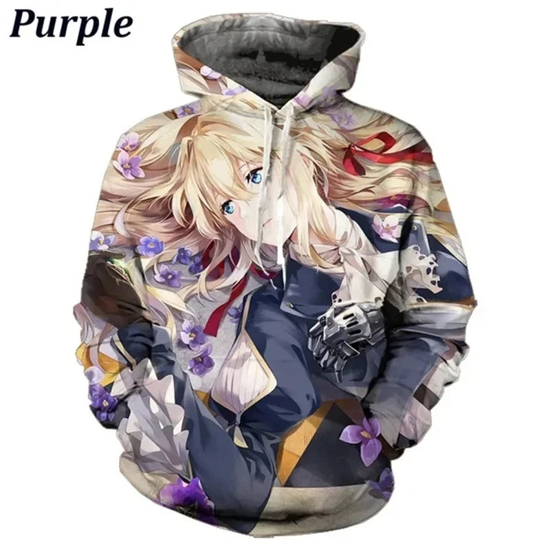 

Auto Memories Doll Violet Evergarden Anime Hoodie Men Pullovers 3D Print Hoodies Womens Clothing Harajuku Fashion y2k Tops Hoody