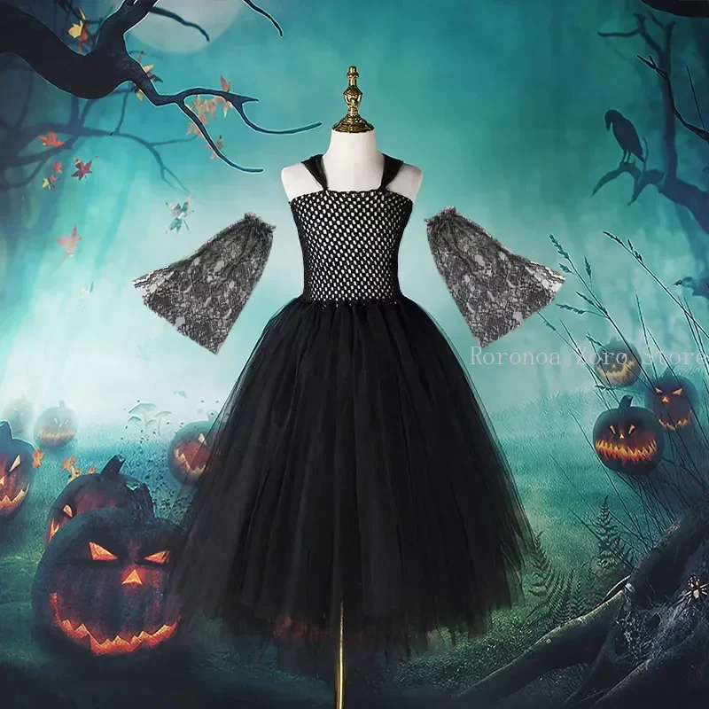 

Halloween Costume Cosplay Costume Maleficent Dress for Girls Cosplay Evil Queen Tulle Dress Party Clothings