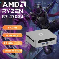 Ordinateur de jeu compact GenMachine Mini PC AMD Ryzen5 4700U 4750U 4800H 4900H avec Windows 11, Ryzen, DDR4 3200Mhz, WiFi6 3