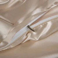 Housse de couette de luxe en soie de mûrier, 200x240cm, King Queen, haut de gamme, couleur unie, soyeuse, non taies d'oreiller 5