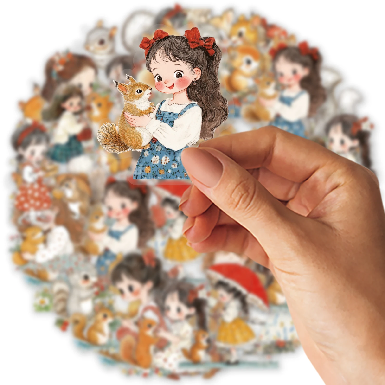 20 قطعة من ملصقات السنجاب اللطيفة والفتيات للأطفال...