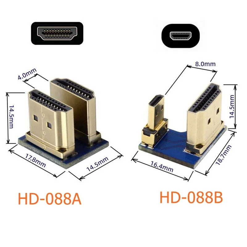 Elecrow HDMI Connector Standard HDMI To Micro HDMI for 5 Inch HDTV Raspberry Pi Screen Display ,for Raspberry Pi 2B/3B/3B+/4B 1