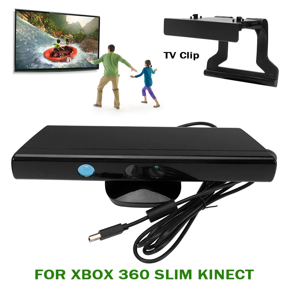 For XBOX 360 Slim Kinect Movement Sensor For X360 Slim X360 E Kinect Sensitive Sensor with TV Clip Holder Dropshipping