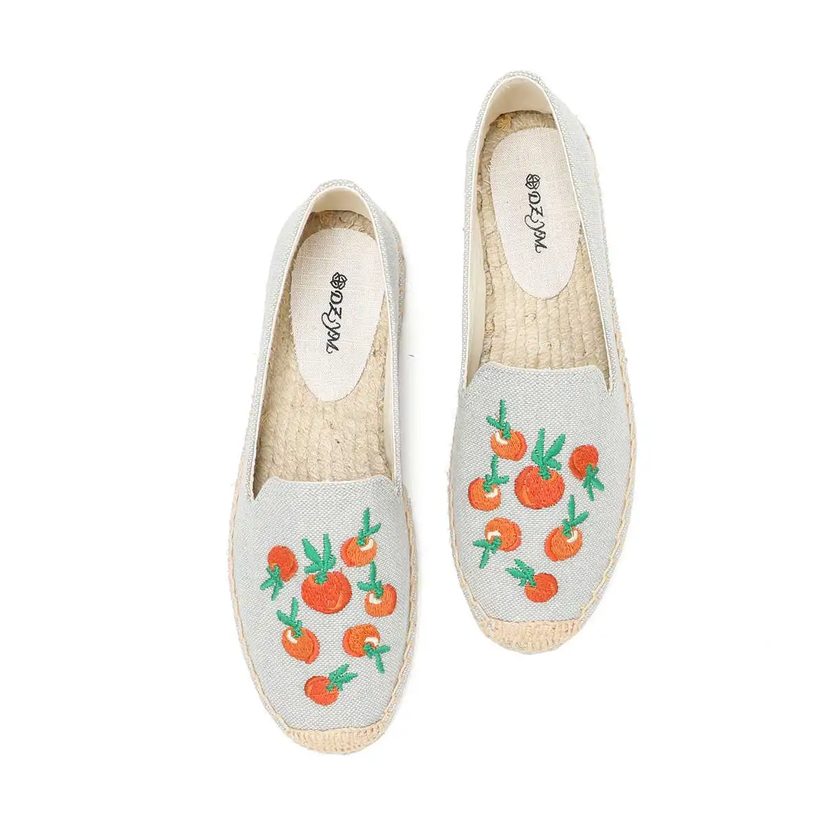 

Ladies Straw Casual Cloth Shoes Slip-On New Summer Linen Flat Casual Shoes Comfortable Versatile Loafers Hot Sale