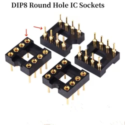 Gold-Plated DIP8 8-Pin Round Hole IC Socket - Premium Seiko Amplifier Component (10PCS)