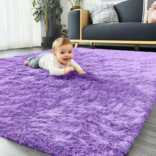 Olanly Bedroom Carpet For Kids Machine Washable Bedside Rugs Soft Fluffy Shaggy Cozy Plush Living Room Mats For Girls And Boys