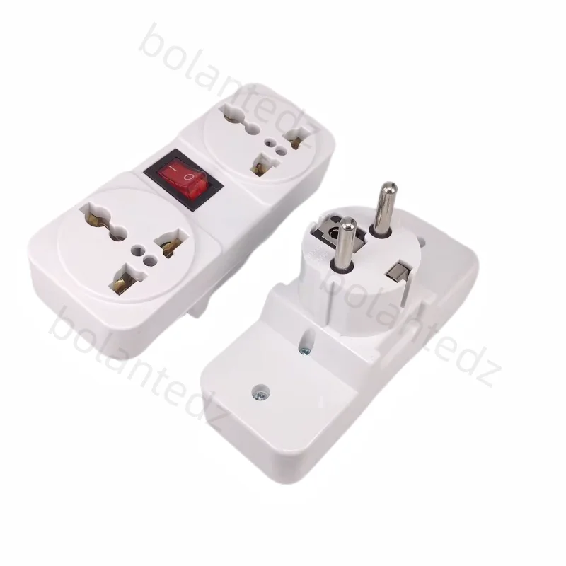 Power Strip Portable 250V 6/10A universal travel adaptor socket Europe extension socket power converter plug with on off light switch