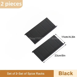 4 - Tier Adjustable Drawer Spice Rack Organizer for Kitchen Cabinets and Pantry (2 pieces black rack)