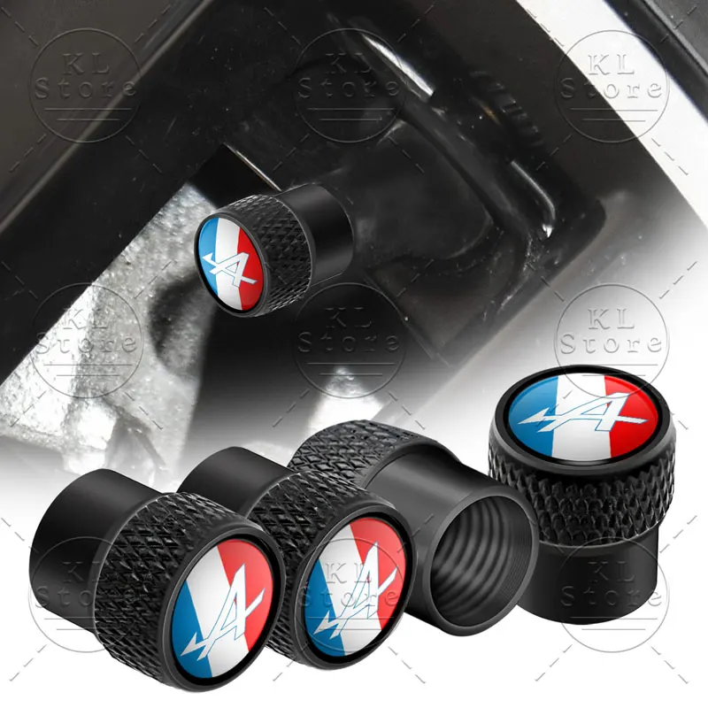 Alpine Logo 4-Piece Metal Car Valve Caps