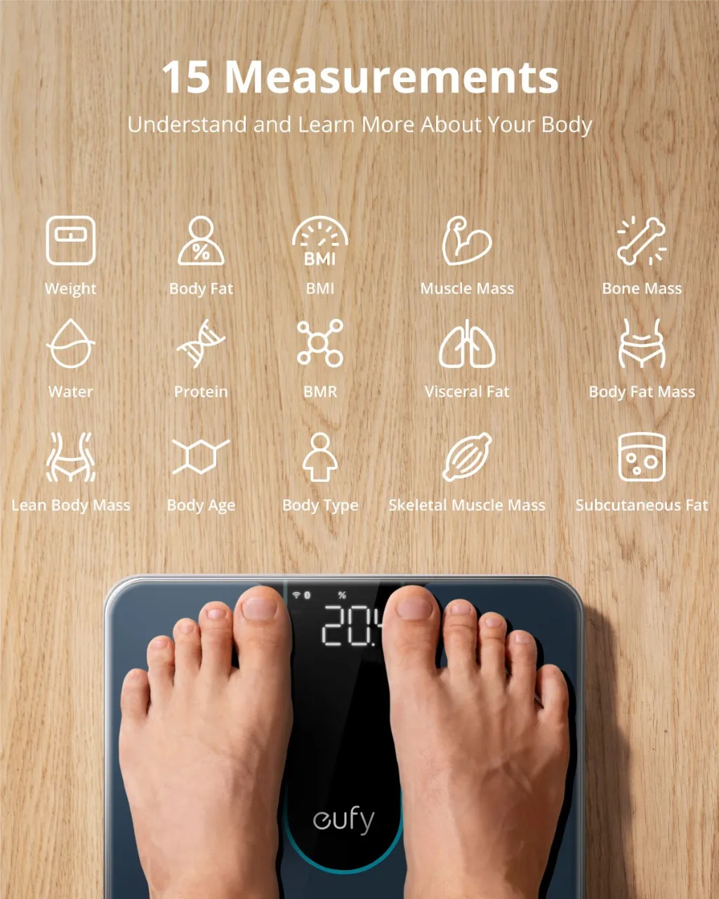 Eufy Smart Scale C1 LED Display Body Measurement Scale - T9146