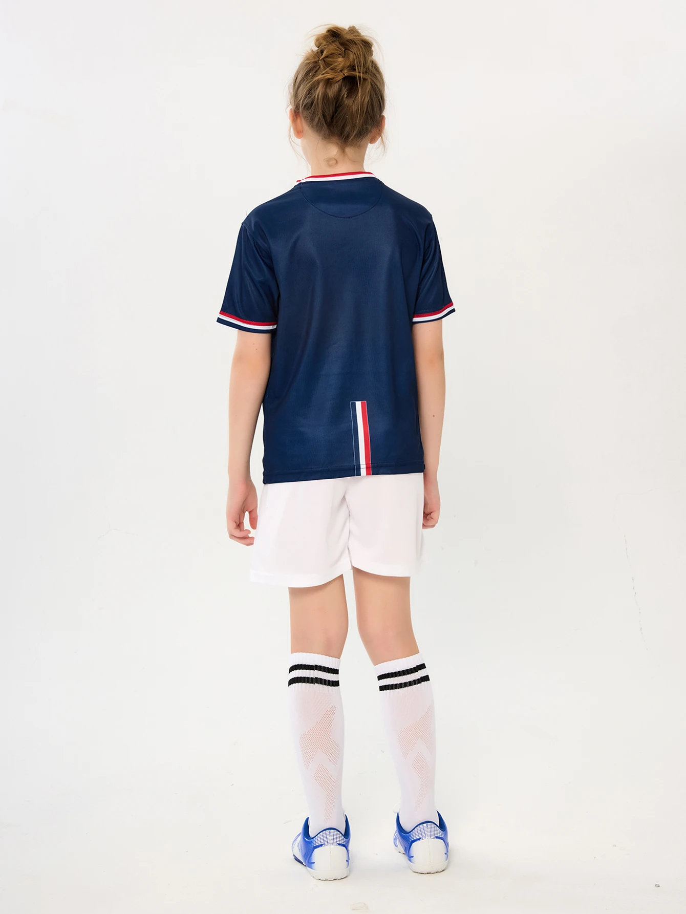 Suruida France Children's Soccer Jerseys Breathable Kids Football Jersey Set Boys and Girls Football Wear