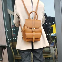 Luxury Handmade Natural Leather Backpack Women Vintage School Bags Small ,100% Real Cow Skin Female Shoulder Bag , Rucksacks 2