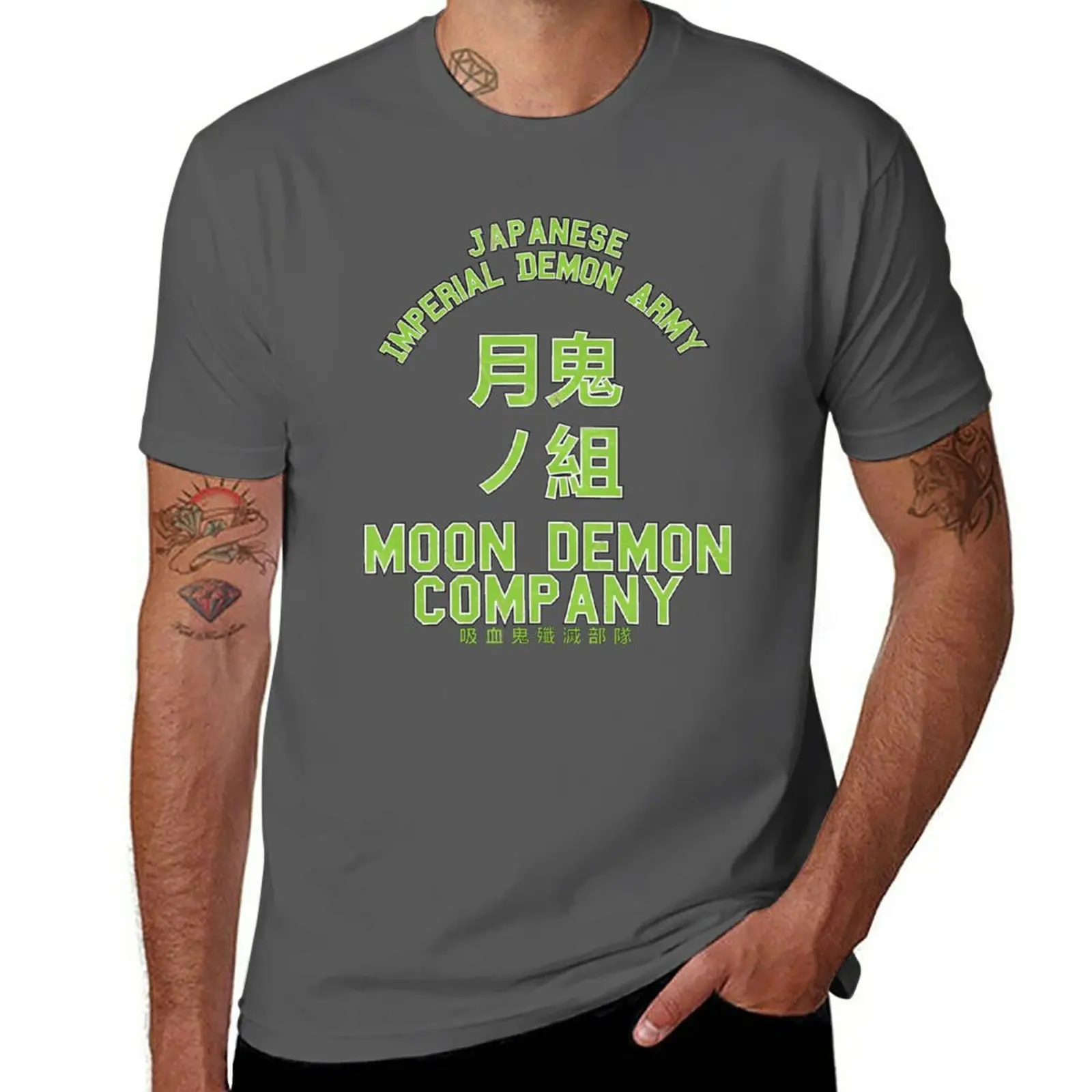 

Футболка New Moon Demon Company (зеленая), эстетическая одежда, Винтажная футболка, мужские футболки