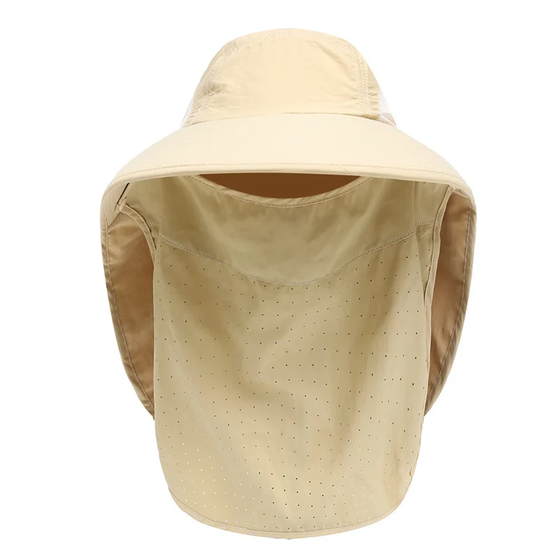 Quick-dry Water-proof Men Women Sun Hat Outdoor Face Mask Wide Brim Bucket Hat with Flap Cap for Fishing Hunting Hiking Safari
