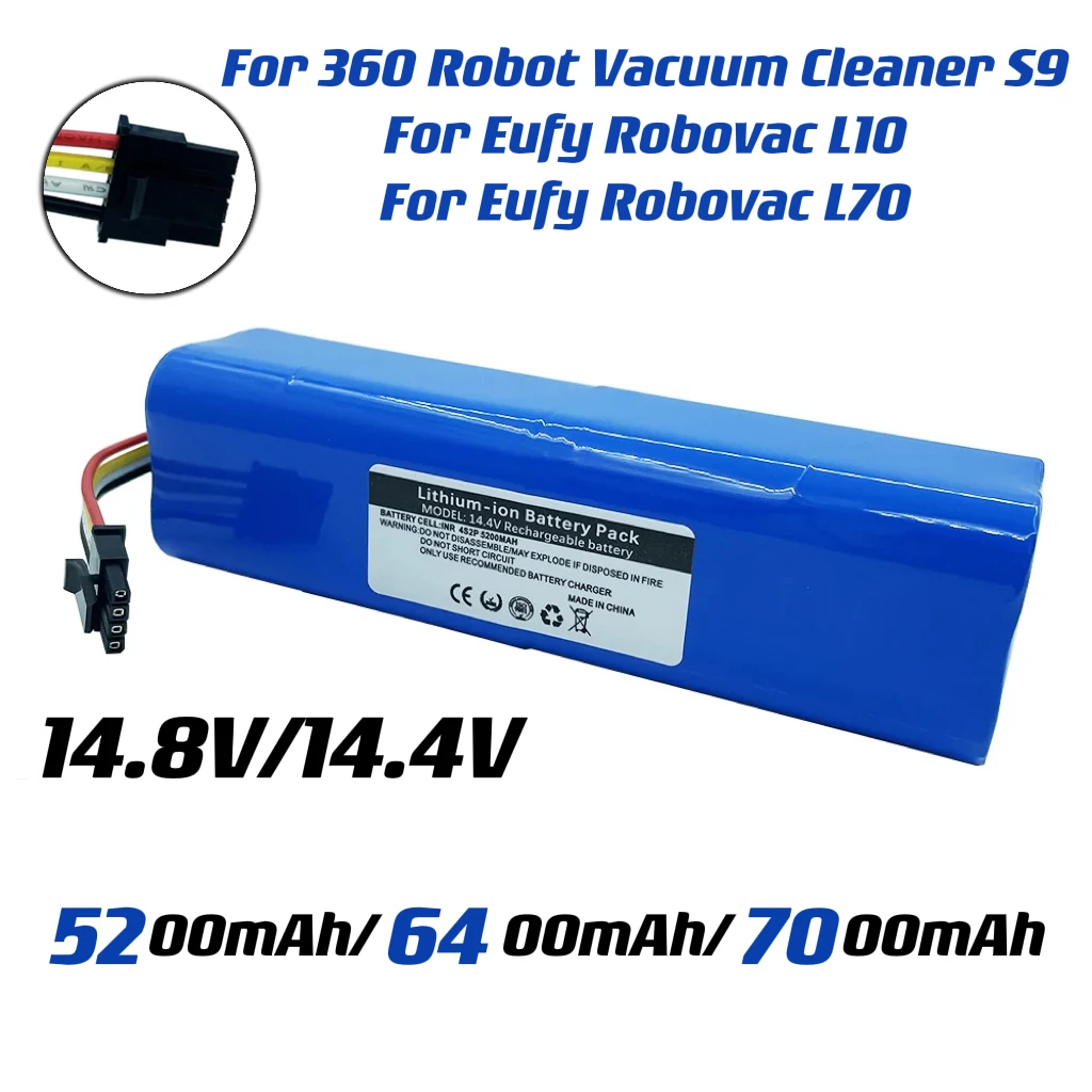 

Rechargeable High quality 14.8V 5200mAh battery for Qihoo 360 X90 X95 S9 S10 sweeping robot battery Lithium Li-ion Battery