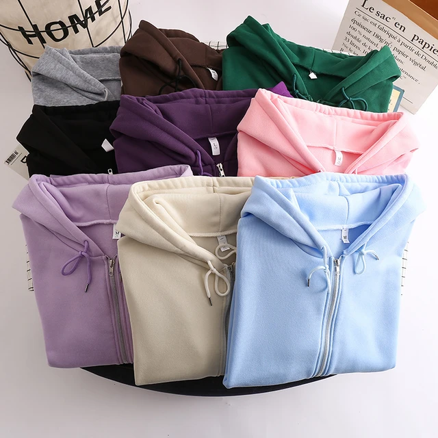 2022 Oversized 10 Colors Zip Up Sweatshirt Women Couple Clothing