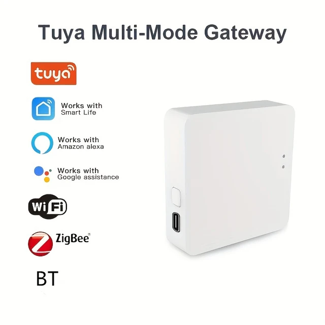 Tuya ฮับอัจฉริยะไร้สายบลูทูธไร้สายหลายรุ่นสะพาน WiFi บลูทูธ Zigbee การควบคุมการรีโมทแอปชีวิตอัจฉริยะทำงานร่วมกับ Alexa Google 1