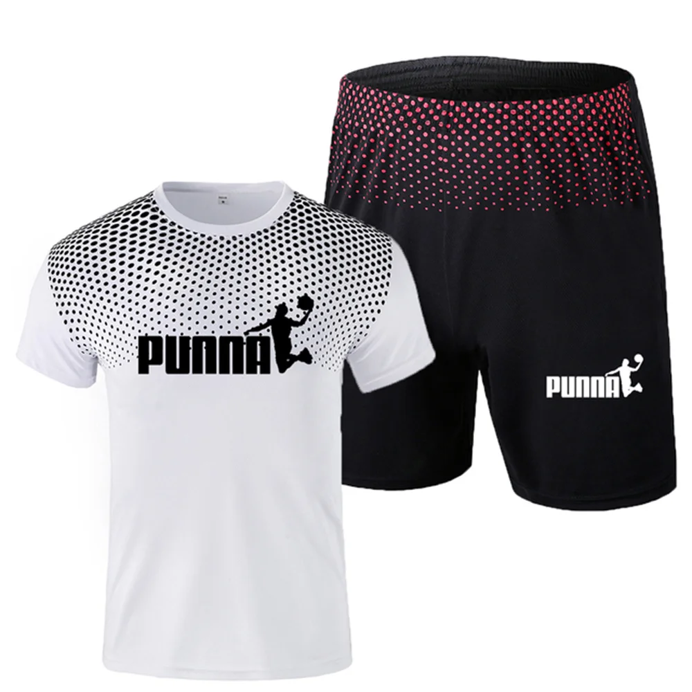 Summer Casual Fitness Fashion 3d Printed Top Men's Sportswear Breathable T-shirt + Shorts Beach Basketball Quick Drying Clothing summer men s basketball tank top breathable quick drying sportswear free custom printed letter tank top men s casual running set