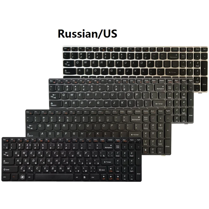 Новый русский RU/US Клавиатура ноутбука для Lenovo G580 Z580A G585 G590 P580 P585 G580A Z580 Z585 N580 25206659 MP-10A33US-686CW