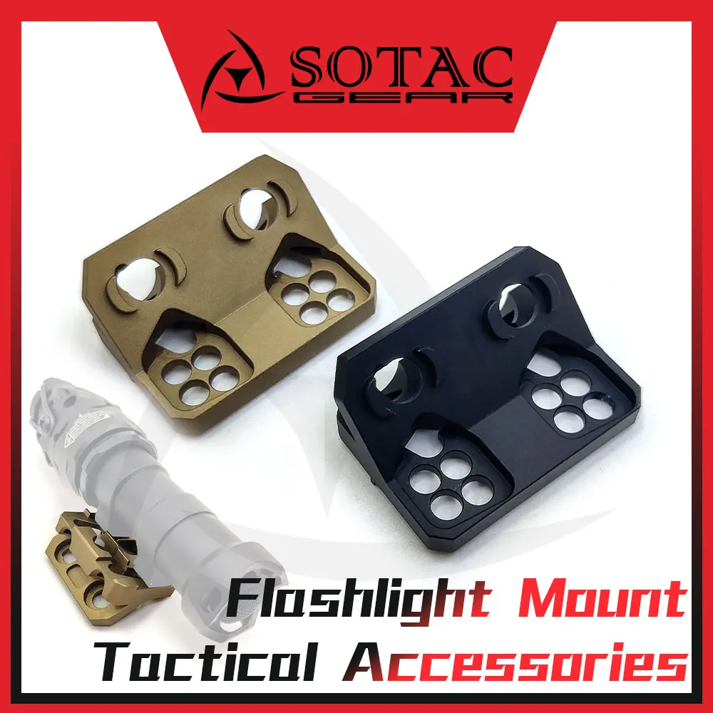 

SOTAC Tactical Gear Weaponlight Mount M300 M600 Flashlight Light Offset Mount Fit 20mm Picatinny Rail Metal Rail Accessories