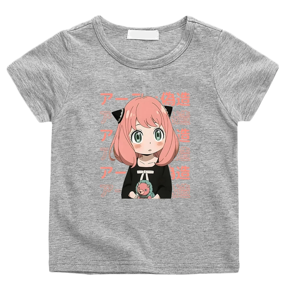 Anya Spy X Family Tshirt Kids Anime Graphic T-shirt Boys Short Sleeve Summer Tops Kawaii Shirts for Girls 3