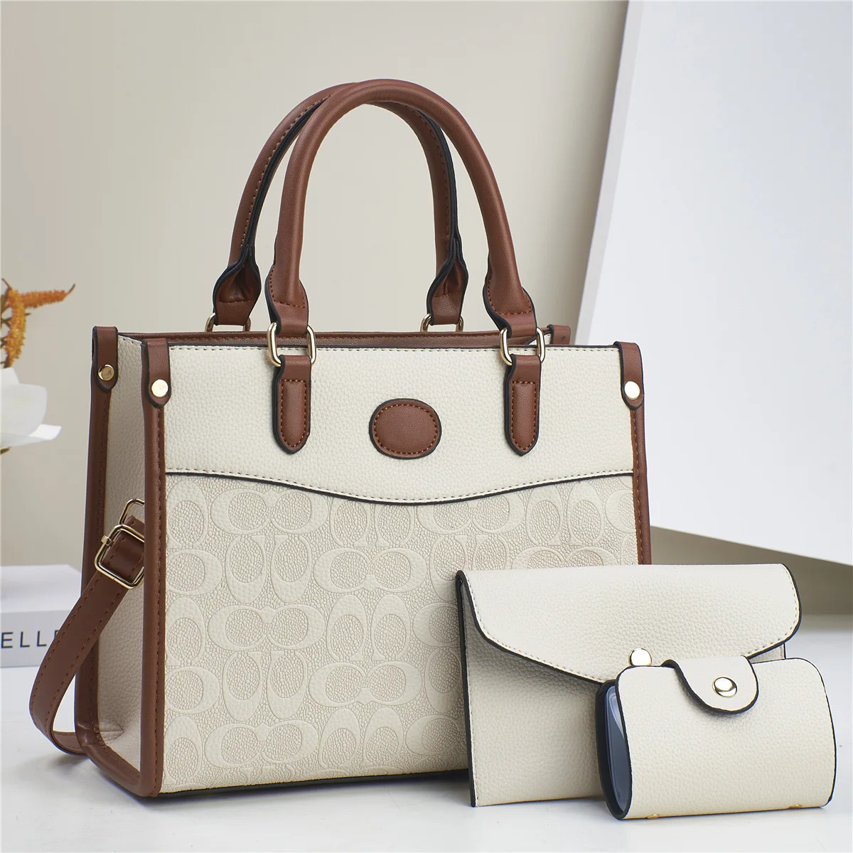 سعة كبيرة 3 قطعة مجموعة حقيبة يد الإناث الرجعية +...