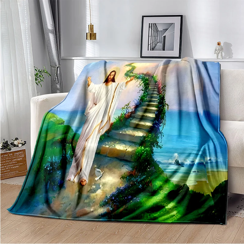 

Jesus Christ Blanket Christian Religious Faith Blanket Christian Scripture Inspirational Gift for Women Men Fleece Throw Blanket