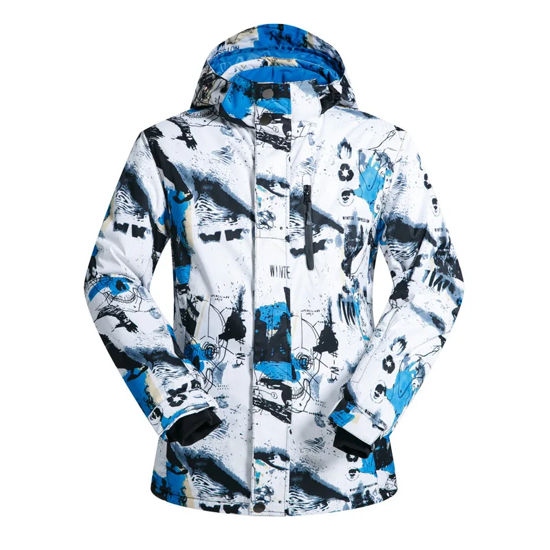 MUTUSNOW Men Winter Warm Waterproof Ski Jackets Windproof Breathable Skiing Snowboarding Coats Sports Thick Hooded Skiing Jacket