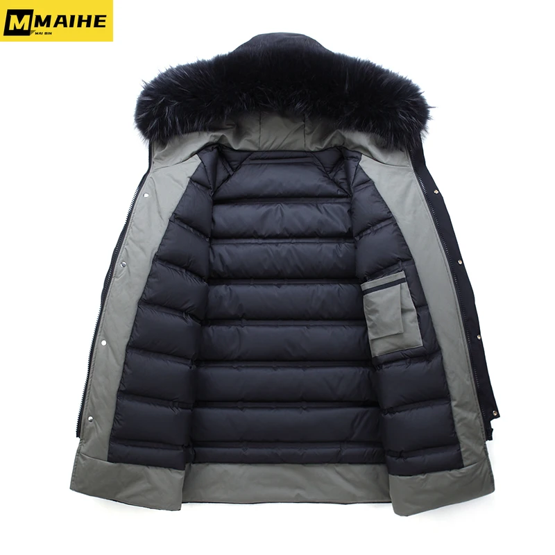 Winter Warm Jacket for Men's Autumn and Winter New Outdoor Windproof Hat Hooded Parker Coat Luxury Brand Goose Down Jacket